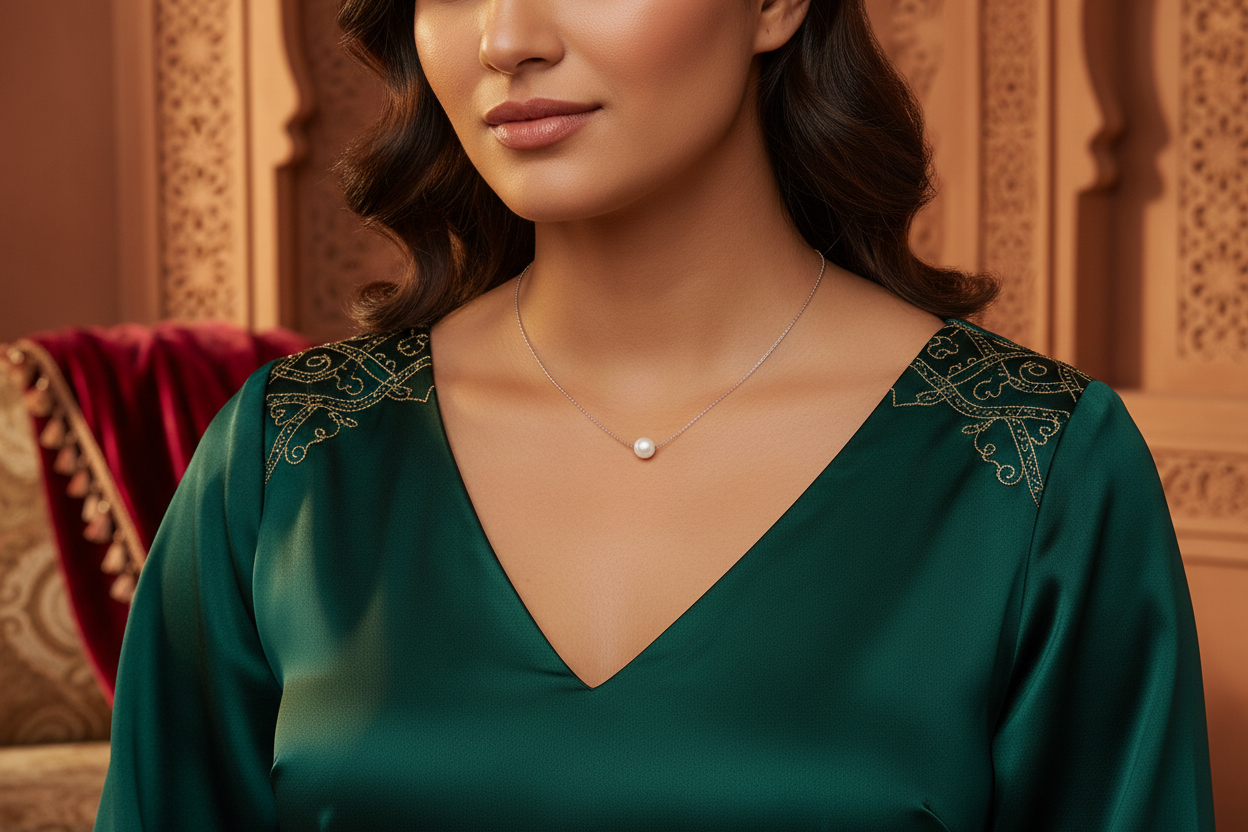 Collier perle de culture rose 8-9mm argent 925 – vue 3 | Perlinea Kenvia