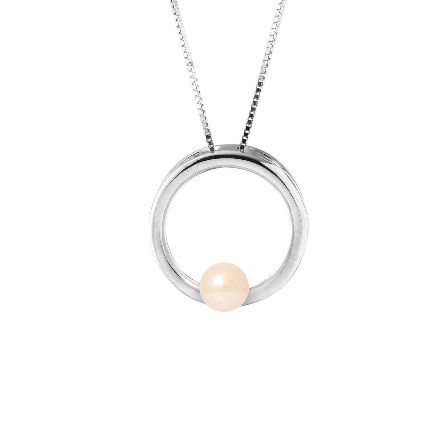 Collier cercle perle rose 6-7mm argent 925 – vue principale | Perlinea Kenvia