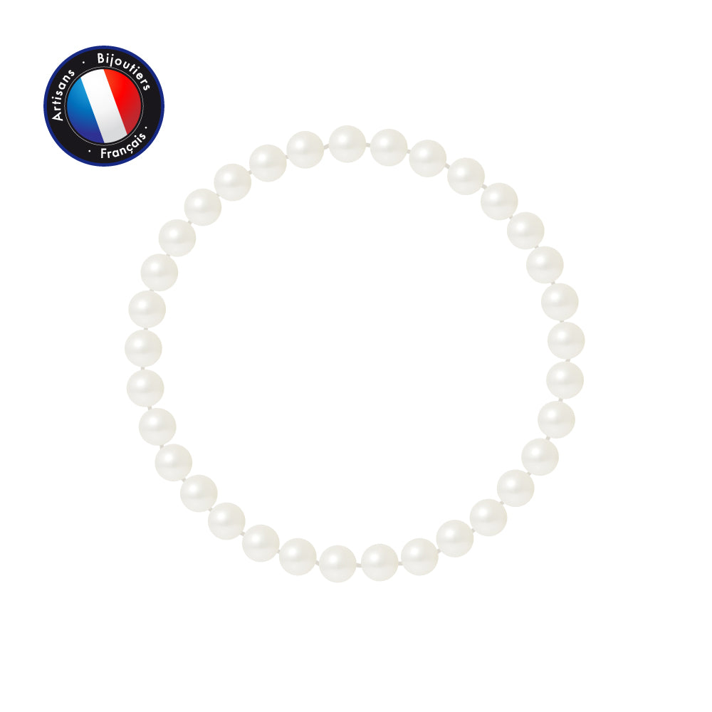 Bracelet perles eau douce blanches Perlinea – détail perles rondes 5-6mm élastique | kenvia