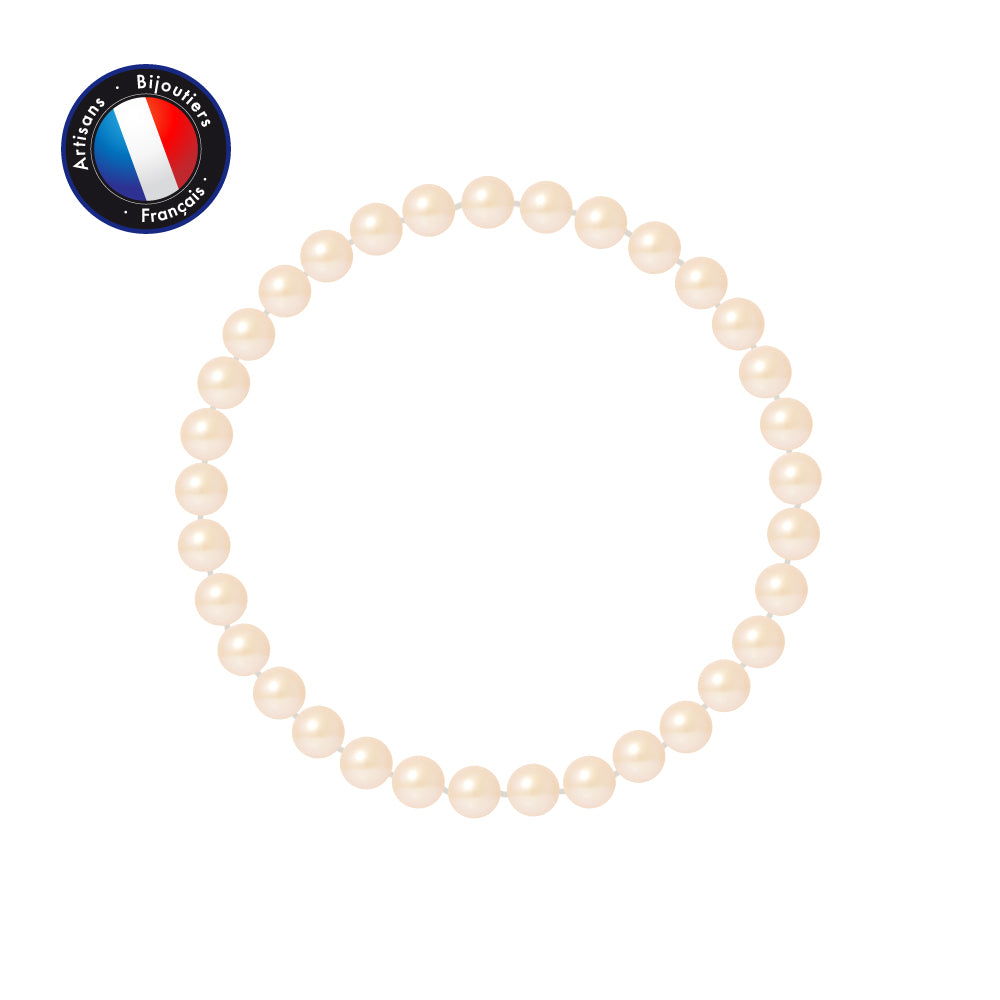 Bracelet perles roses 5-6mm élastique – détail perles rondes | Perlinea kenvia