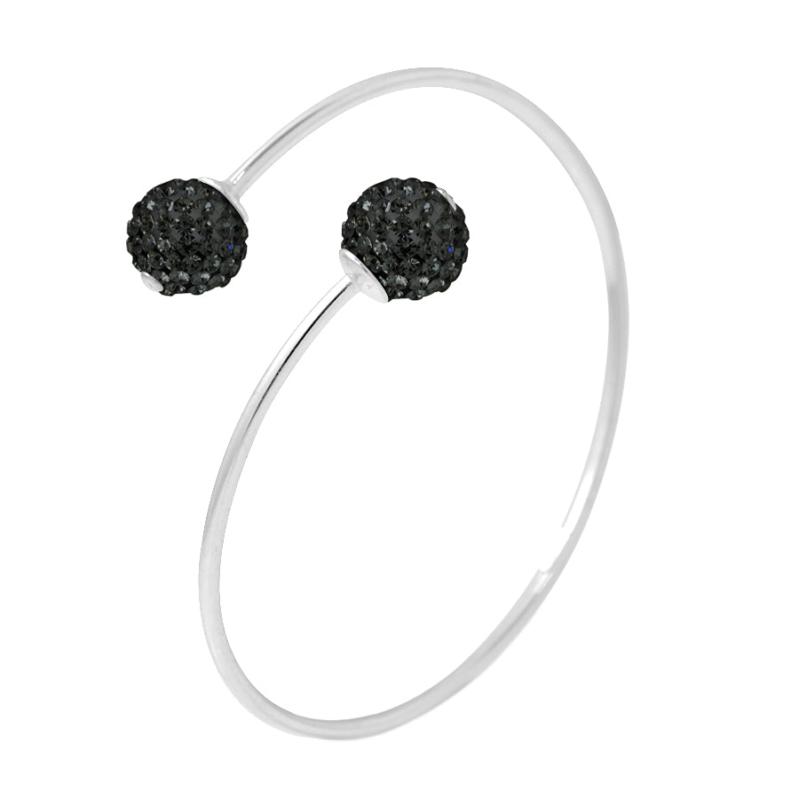 Bracelet TOI & MOI Black Night argent 925 avec cristaux noirs 10 mm – vue produit fond blanc - kenvia