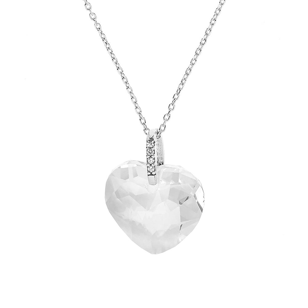Collier cœur cristal Swarovski argent 925 – vue principale | kenvia