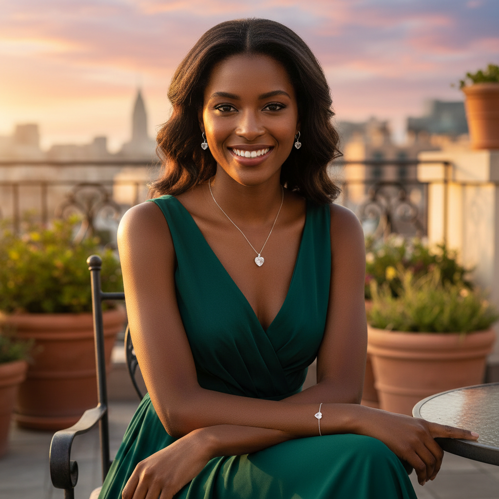 Parure complète cœur Swarovski – détail cristal et argent 925 | Kenvia