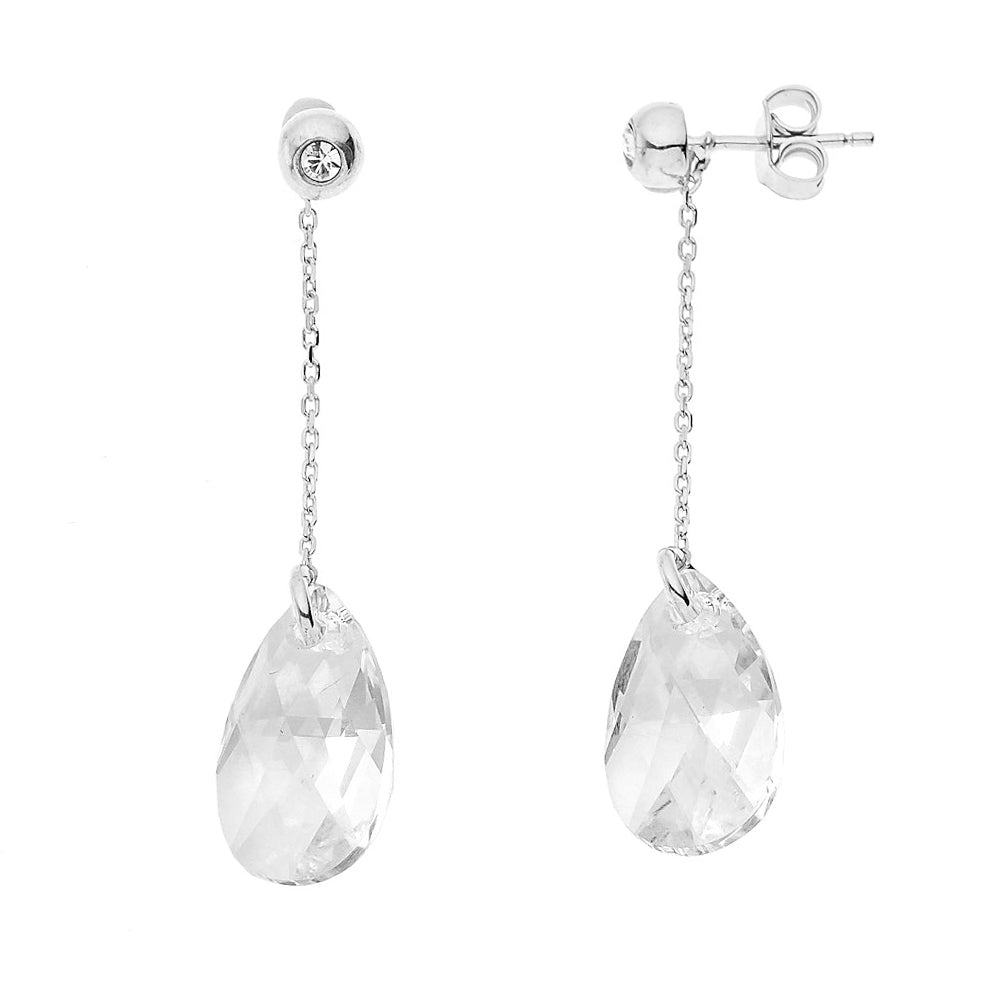 Boucles d'oreilles gouttes cristal SWAROVSKI argent 925 - vue produit - KENVIA