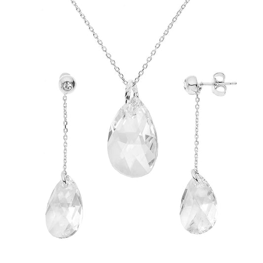 Parure collier et boucles d'oreilles cristal Swarovski Forever argent 925 – vue principale | Kenvia