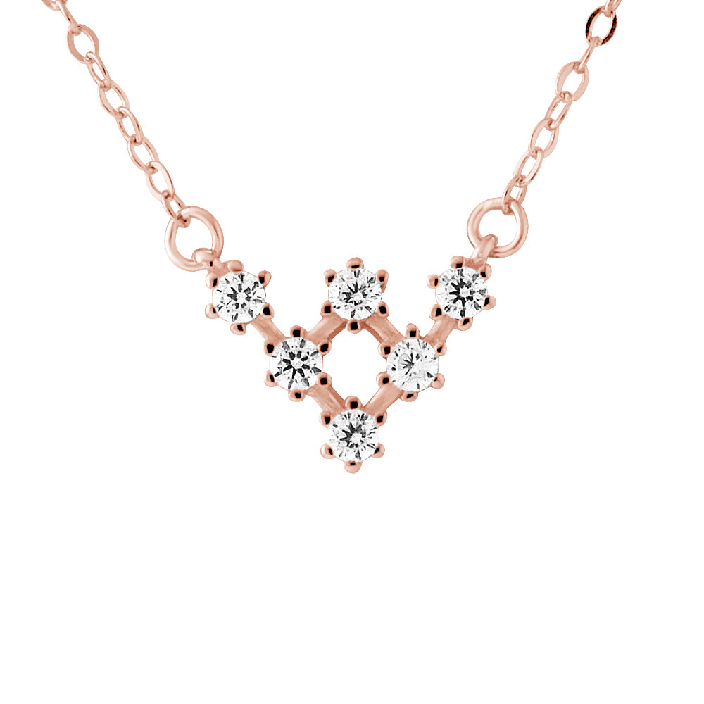 Détail collier triangle zirconium – argent 925 plaqué or rose, bijou femme élégant | KENVIA
