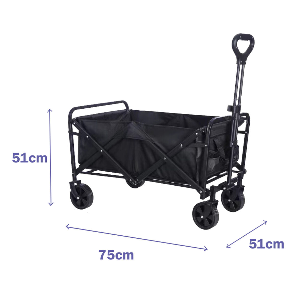 Chariot plage pliable Marbueno noir – vue lifestyle plage | Kenvia