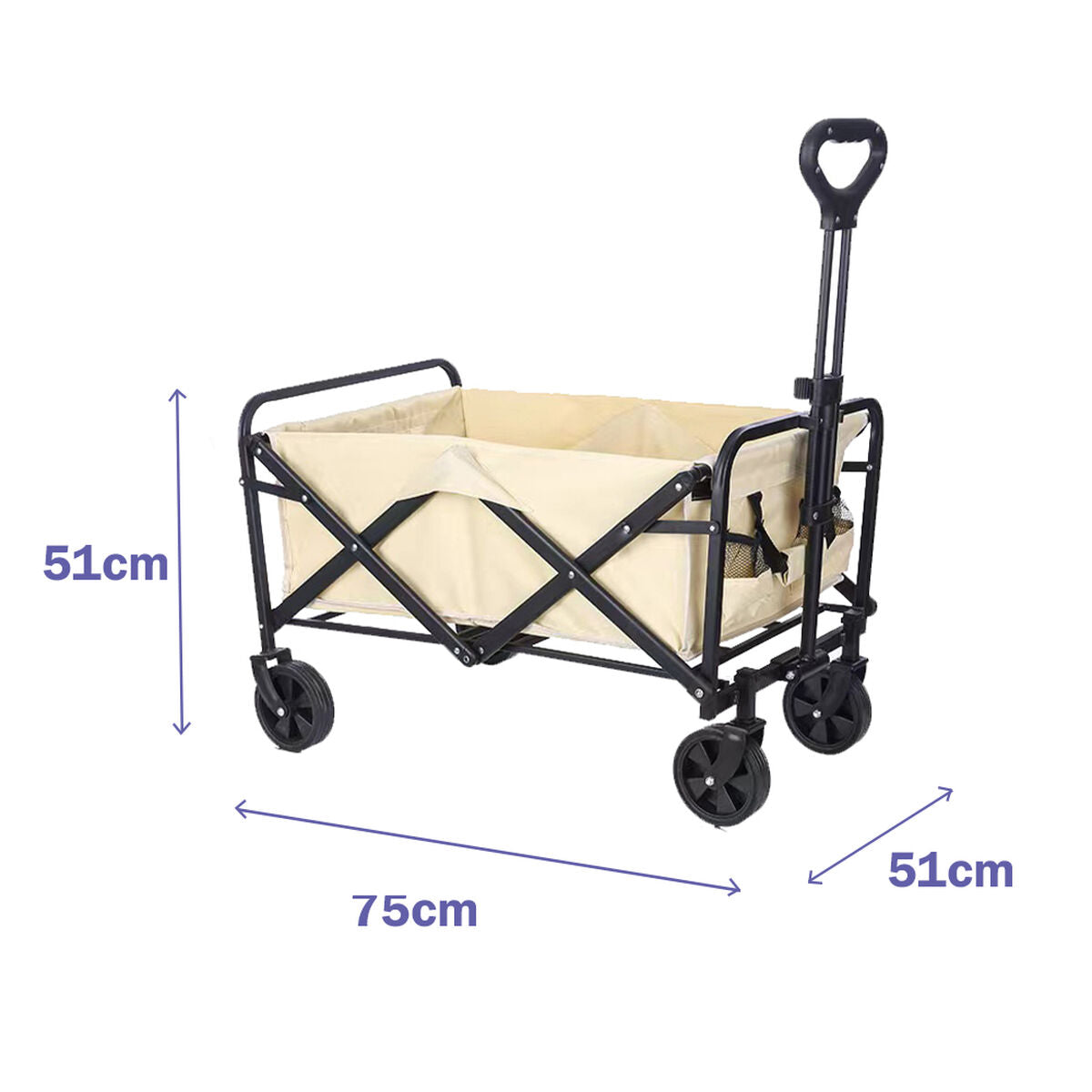 Chariot plage pliable Marbueno beige – vue lifestyle plage | Kenvia