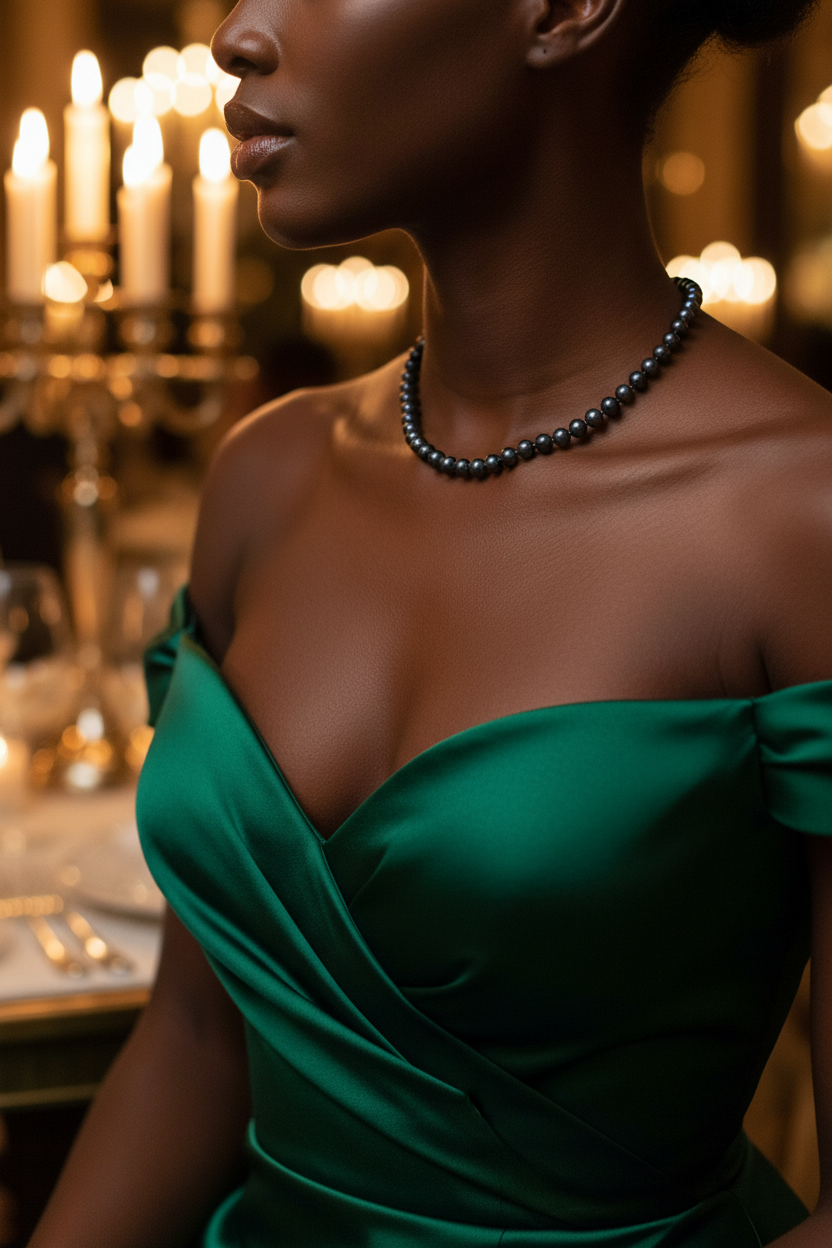 Collier perles Tahiti semi-rondes 6-7mm – vue 4 | Perlinea Kenvia