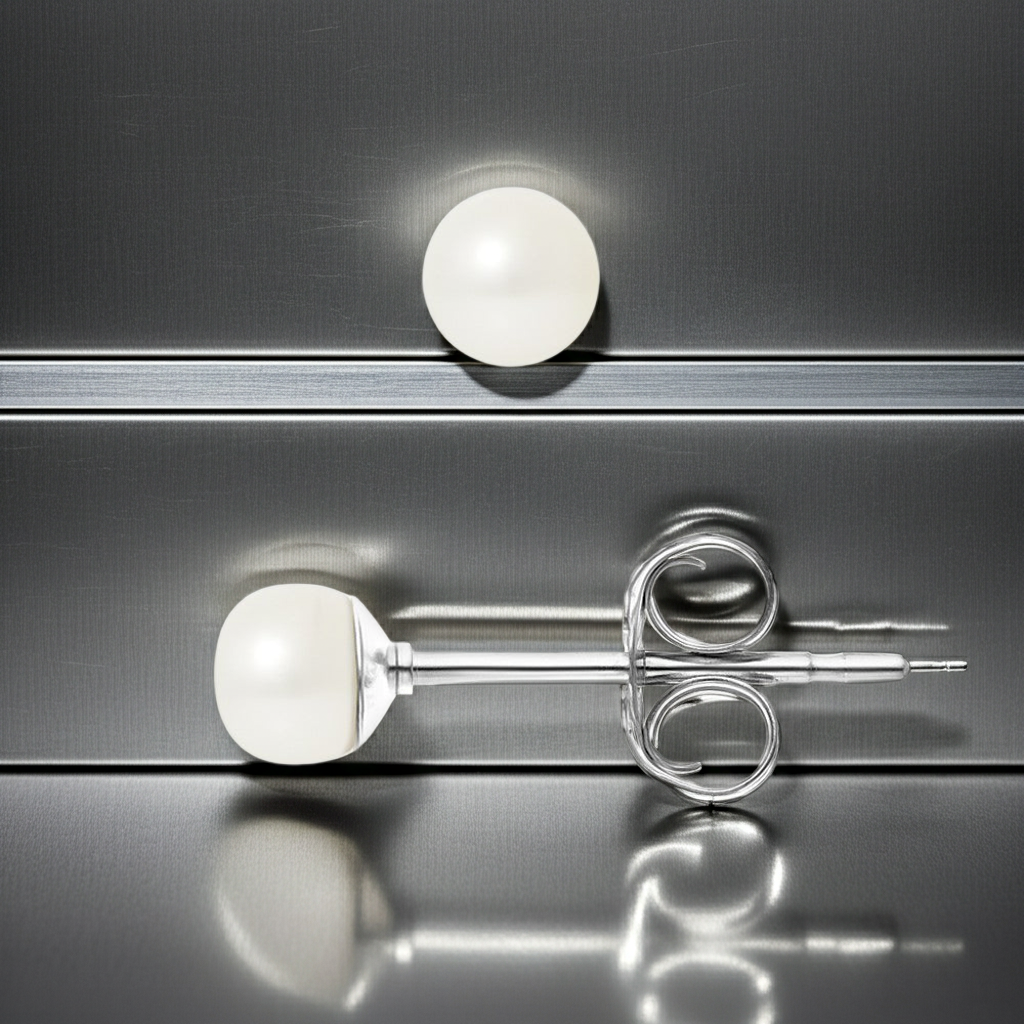 Boucles d'oreilles perles de culture blanches 4-5mm argent 925 | Kenvia