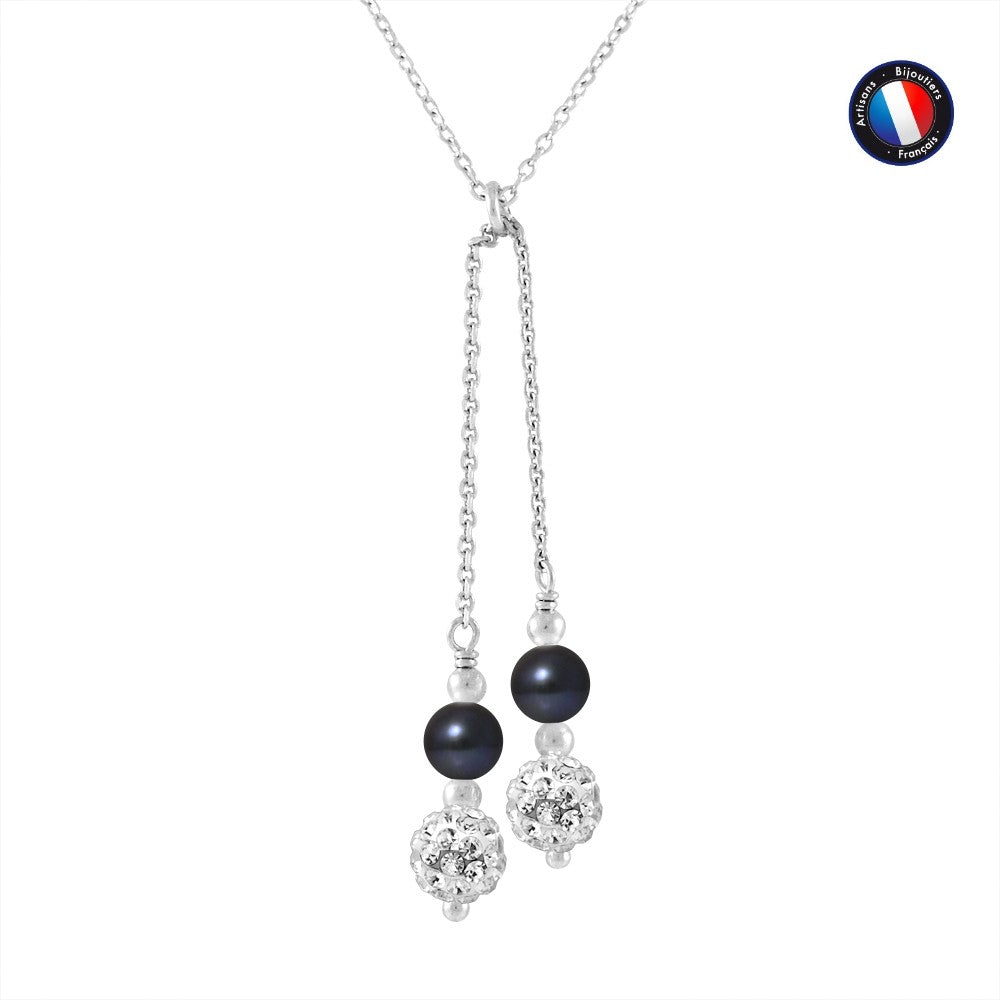 Collier DUO perles noires Tahiti – vue lifestyle bijou femme | Perlinea Kenvia