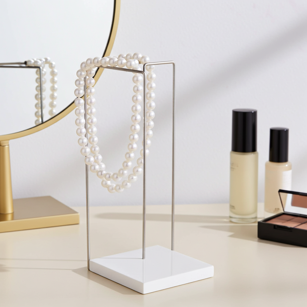 Bracelet porte bonheur perles de culture blanches 5-6mm élastique – vue principale | Perlinea Kenvia