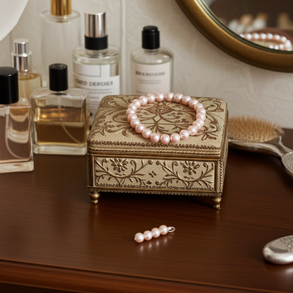 Bracelet perles eau douce rose Perlinea – vue 2 bijou femme élastique