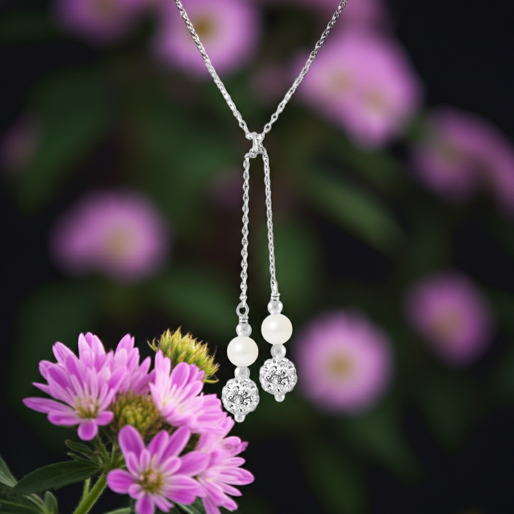 Collier DUO perles de culture blanches 5-6mm argent 925 – vue 2 | Perlinea Kenvia