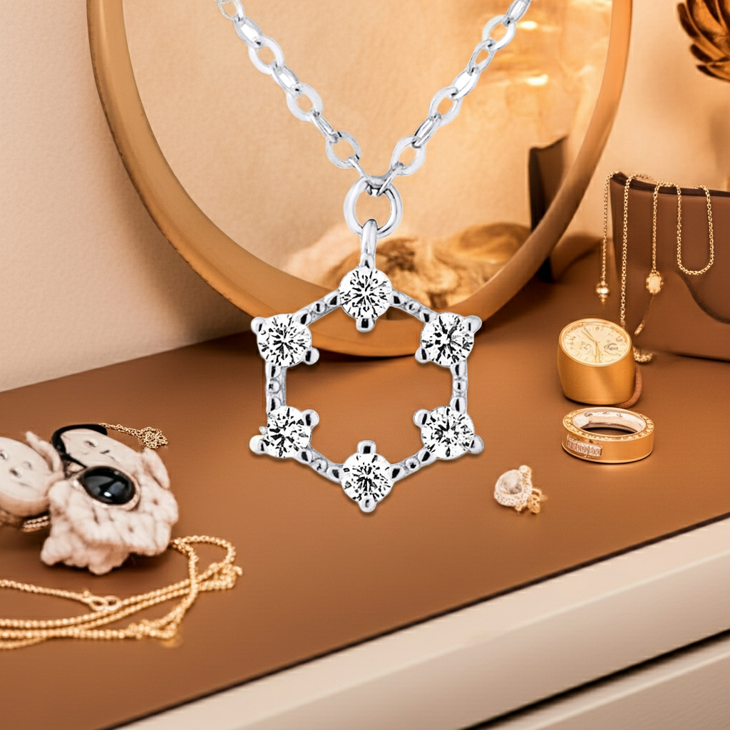 Collier CERCLE Kenvia – argent 925/1000, oxydes de zirconium, vue de face | kenvia