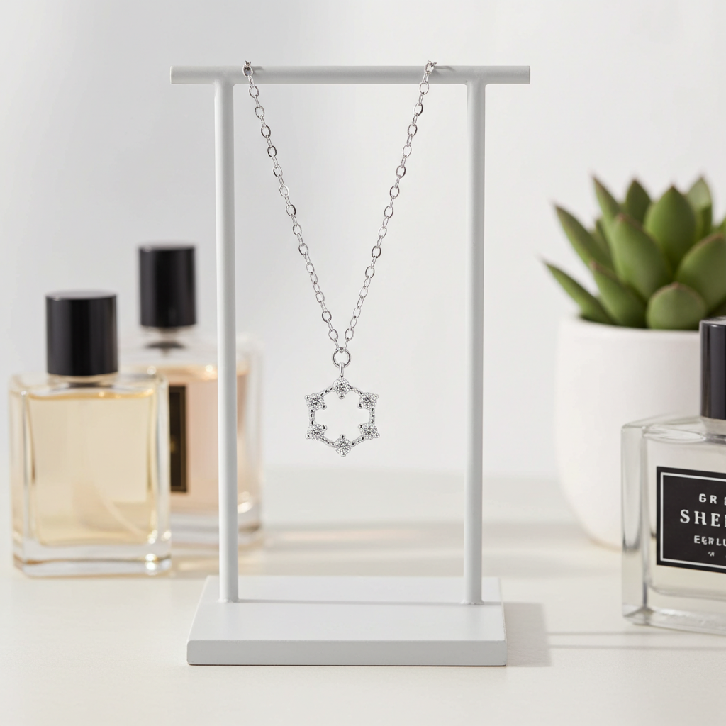 Collier CERCLE argent 925 – détail du pendentif cercle et chaîne maille forçat | kenvia
