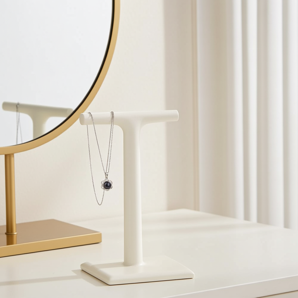 Collier fleur perle Tahiti noire 8-9mm – vue 2 argent 925 | Perlinea Kenvia