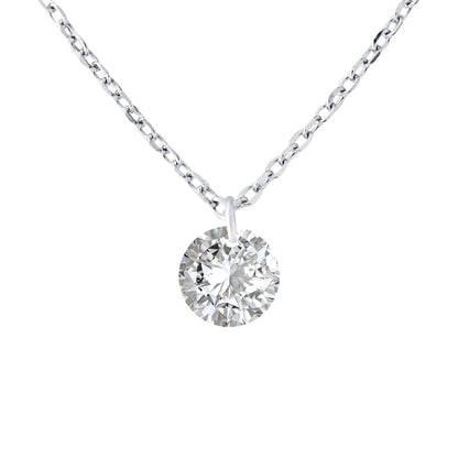 Collier solitaire oxyde de zirconium en argent 925 - vue de face