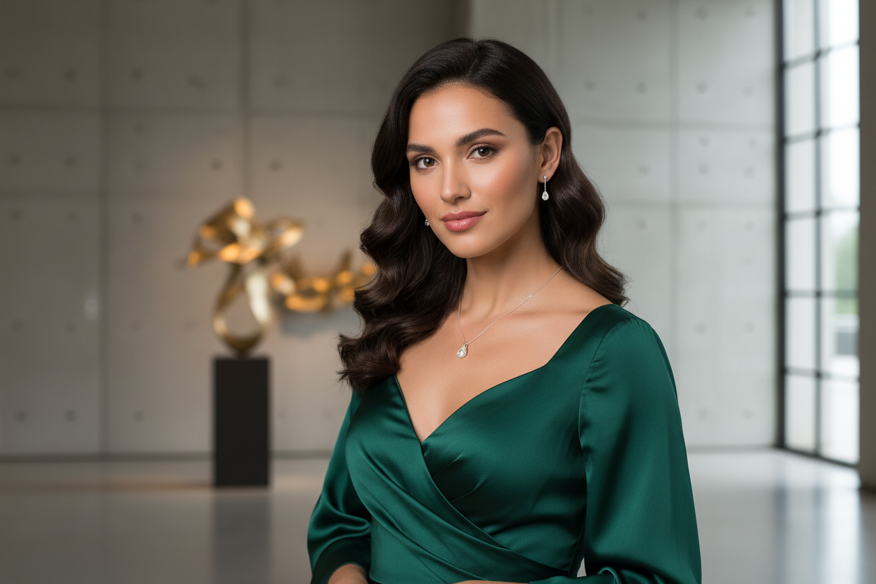 Parure ajustable cristal Swarovski Forever argent 925 – vue portée bijoux femme