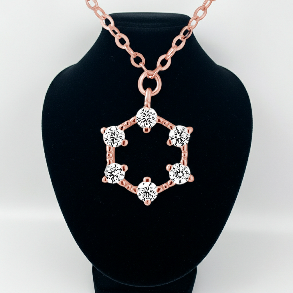 Collier cercle zirconium plaqué or rose vue 5 – bijou femme Kenvia